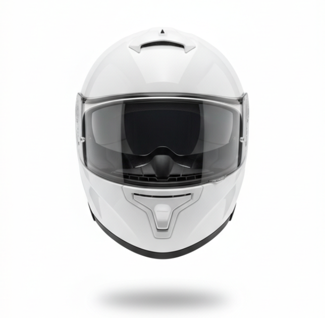 White Modular Dual Visor Helmet