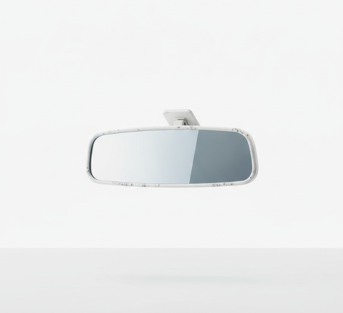 White Anti Glare Rearview Mirror Panel
