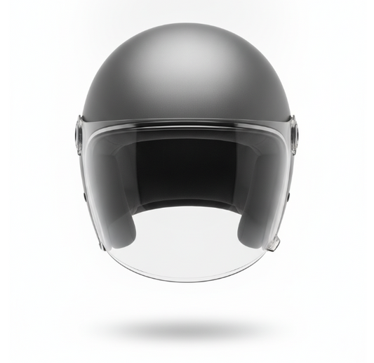Gray Open Face Classic Helmet